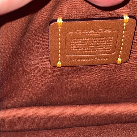 Coach Turnlock Crossbody Bag in Signature Canvas with Tan and Taupe - Picture 8 of 12